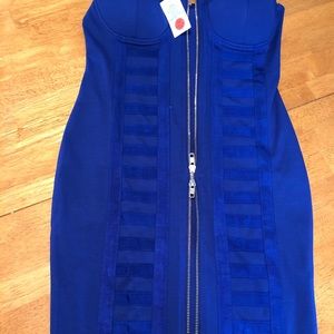 Cobalt blue double zipper
